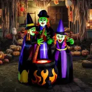 Joyfy 6 Ft Inflatable Halloween Witches Cauldron with Flame Light for Yard Decor