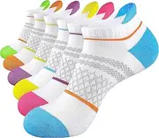 [Eallco] Womens Ankle Socks Athletic Running Short Socks With Cushioned Sole 6 Pairs