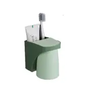 Wall-Mounted Toothbrush Holder Toothbrush Cup Set Magnetic Suction Seamless Non-Punch Bathroom Storage Rack Organizer