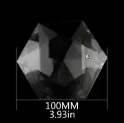 2x 100mm Hexagonal Crystal Pendant Suncatcher Hanging Chandelier Lamp Part Prism