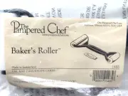 Pampered Chef Double Ended Baker's Pastry Pizza Donut Pie Roller Rolling Pin NEW