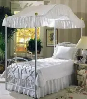 Bed Canopy - Twin Size Fantasy Eyelet White - Perfect For Your Canopy Bed frame
