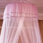Bed Mosquito Net, Polyester Foldable Durable Princess Lace Style Bed Curtain, for Home(Pink)