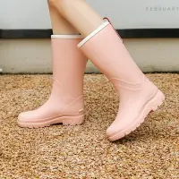 在飛比找樂天市場購物網優惠-新款日系女士雨鞋 高雅氣質 簡約款中高筒女鞋防水防滑工作膠鞋