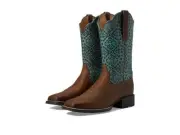 Ariat Women's 10 Round Up Wide Square Toe 11" Boots Old Earth/Turquoise Blanket