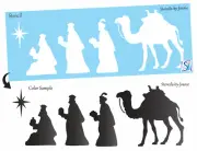 Wise Men Seek Him Stencil Christ Nativity Bethlehem Star Camel DIY Craft Signs