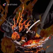 28cm Demon Slayer Agatsuma Zenitsu PVC Figure Light up Anime Collect Model Toy