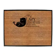 Animal Cat Lazy Is Such An Ugly Word Selective Participation - Funny Novelty Doormat Man Cave Floor mat
