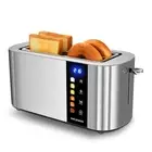 4 Slice Toaster, Full Stainless Steel Toaster with LED Display, Touch Buttons...