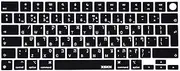 XSKN Hebrew Language Black EU Layout Keyboard Skin Cover for Apple M1 M2 M3 Chip MacBook Air 13.6" 15.3" with Touch ID for MacBook Pro 14.2" 16.2" with Touch ID