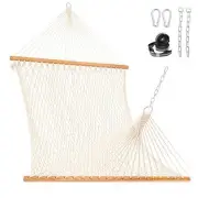 Double Rope Hammock, 2 Person Traditional Outdoor Hand Woven Cotton Rope