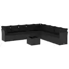 10pcs Garden Sofa Set Rattan Wicker Outdoor Patio Lounge Furniture Setting Black