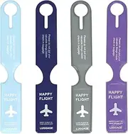 Storite 4 PK Luggage Tags PVC Luggage Labels for Suitcases with Name Address Phone Number Labels Travel Tag for Baggage Identity ID Labels - Multicolor