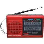 QFX R-39 Rechargeable AM/FM/SW1-SW7 10-Band Portable Radio +Flash Light +USB