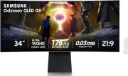 Samsung Odyssey OLED G8 34" Curved 3440 x 1440 Monitor LS34BG850SNXZA