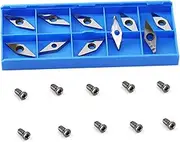 Ci4 Diamond Tungsten Carbide Replacement Cutter Inserts Planer Knives with Radius Point fit for DIY Wood Lathe Turning Detailer Tools Kit or Woodworking Machine Tools Accessories10pcs