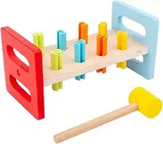 FOYTOKI Interactive Digger Toy for Boys and Girls Wooden Pounding Toy Infants Toddlers Games Boys and Girls