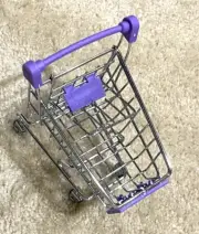 Mini Supermarket Handcart Shopping Utility Cart Mode Storage Toy Purple New