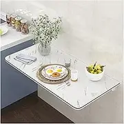 Solid Wood Wall Mounted Folding Desk Small Space Saving Floating Computer Desk for Dining Study Kitchen Dinner White 30x60cm
