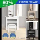 ALFORDSON Dressing Table Stool Set Sliding Makeup Mirror Vanity Desk Drawer