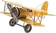 Abaodam Vintage Biplane Model Retro Aircraft Table Decoration Unique Home Decor Ornament for Office Cafe Bar Sturdy Iron Craft Small Airplane