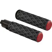 Arlen Ness Grips - Diamond - TBW - Red 500-061