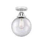 Innovations Beacon 1 Light 8" Semi-Flush, PC/Seeded - 288-1C-PC-G204-8