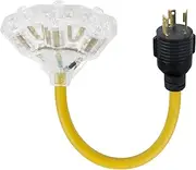 NEMA L5-30P to 3X 5-15R/5-20R Adapter Cord,30 Amp to 20 Amp Adapter,Locking Cord