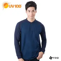 在飛比找蝦皮商城優惠-【UV100】防曬 保暖開襟拼接上衣-男(BA81603) 