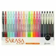 Zebra gel ballpoint pen Sarasa clip 0.5 colorful 20-color set JJ15-20CA-B