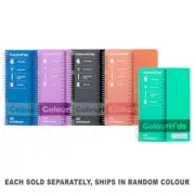 Colourhide Side Opening Spiral Notebook Soft Cover A5 200 Pages