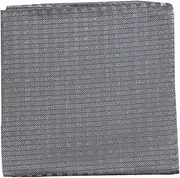 [Zasel] Mens Silver Striped Square Silk Pocket Square Grey, Silver