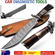 Handmade Damascus Steel Hunting Bowie Knife For Hunting & Outdoor Camping