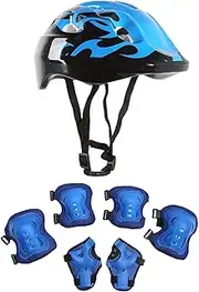 Kids Helmet and Pads Set, Helmet Knee and Elbow Pads Kids Skates, Sports Protective Gear Set, Wrist Guards Set for 3-8 Years Old Boys Girls Cycling Skateboard Roller Skating Scooter