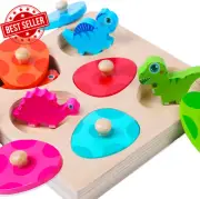 Montessori Toys for 1-3 Year Old Toddler Puzzle - Dual Layered Wooden Puzzles fo