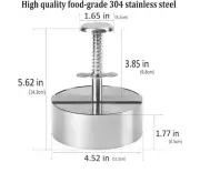 Hamburger Meat Beef Press Stainless Steel Detachable BBQ Patty Maker 114MM NEW