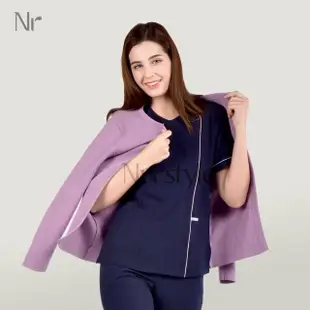 【Nurstyle】毛衣外套(圓領單釦 藕紫)