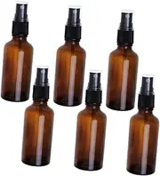 6Pcs Tawny Glass Essential Oil Liquid Sprayer Dispenser Bottles for Makeup Perfumes Aromatherapy Refillable for Home Travel Use