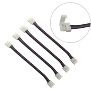 4 Pcs LED Light Strip Connector Rgb Extension Cable Power Adaptor