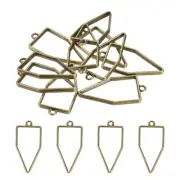 50Pcs Pentagon Alloy Open Back Bezel Pendants Resin Frame Bronze