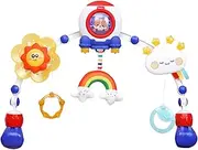 Baby Crib Mobile | Toddler Bed Bell - Multifunctional Educational Sensory Toys for Kids Children, Colorful Baby Bed Bell