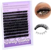 WENDY Lashes Clusters Multi-Type DIY Eyelash Extension - Lash Clusters D Curl 50D & Bottom Lashes, Black Cluster Eyelash Extensions Wispy Soft Individual Lashes Suitable for Beginners, 10-16 MM