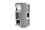 Tri-Level Square Cat Condo with Sherpa Lining