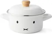 Fuji Horo Casserole Two-Handed Pot, White, Induction Compatible, 5.9 inches (15 cm), Miffy Face