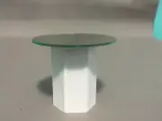 Dollhouse Miniature 1:12 Scale Mirror Top Hex Base Table #2920