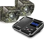 1800 Ft Wireless Outside Driveway Alarm Outdoor Motion Sensor & Detector Driveway Alert System, Rechargeable Battery/Weatherproof/Mute Mode/Clock and Alarm Functional (1&2-Camouflage)