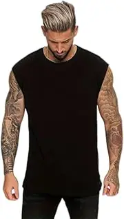 [Generic] Mens Workout Tank Tops Muscle Athletic Sleeveless T-Shirts Fitness Gym Bodybuilding Running Tees