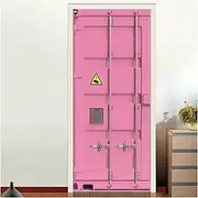 Door Stickers 3D Container Door Seriesr Stickers Wallpaper Industrial Style PVC Self-Adhesive Bedroom Decor Mural Poster(J,77x200cm)