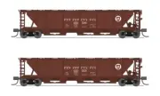 N Scale, H32 Covered Hopper, PRR, Freight Car Red, Two pack, BLW #7251