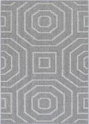 Devesi Grey Geometric Flatweave Rug
